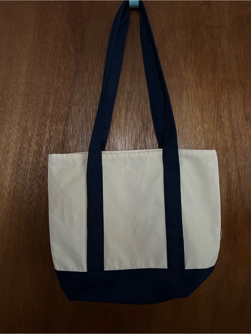 Trader Joe's x Snoopy Canvas Tote Bag in Cream & Navy - Picture 3 of 5